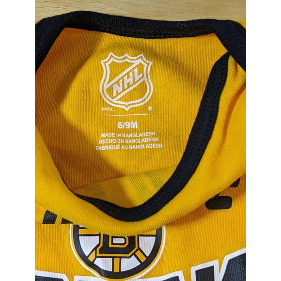Boston Bruins Baby One Piece 06-9 Months NHL Official Licensed Bodysuit Yellow - Picture 3 of 4
